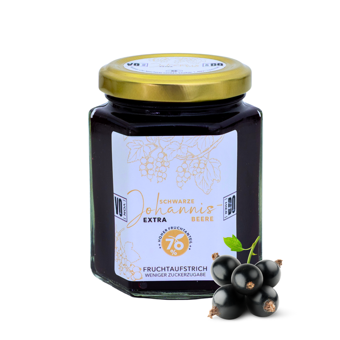Schwarze Johannisbeere Marmelade zuckerreduziert 195g